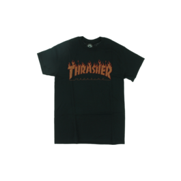 THRASHER FLAME HALFTONE SS S BLACK