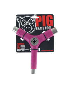 PIG SKATE TOOL-NEON PINK tri-socket/threader
