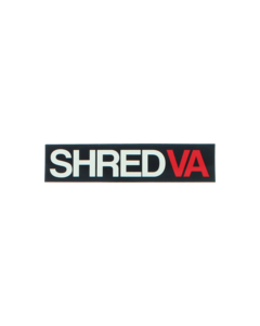 SHRED STICKERS PRINTED SHRED VA 6.5x1.5 BLK/WT/RED