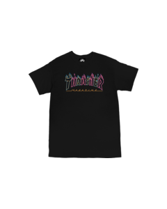 THRASHER DOUBLE FLAME NEON SS L-BLACK