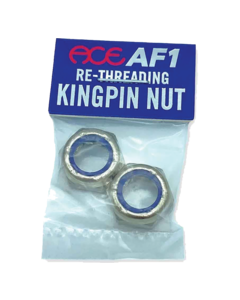 ACE RE-THREADING KINGPIN NUTS 2/PK SILVER