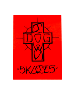 DOGTOWN ESE CROSS 4" DECAL RED/BLK