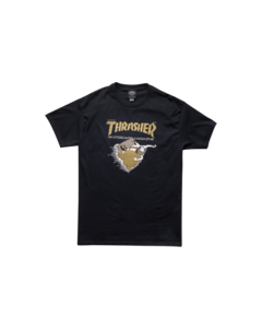 THRASHER FIRST COVER SS S-BLACK/GOLD