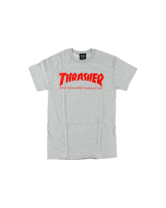 THRASHER SKATE MAG SS S-HEATHER GREY/RED