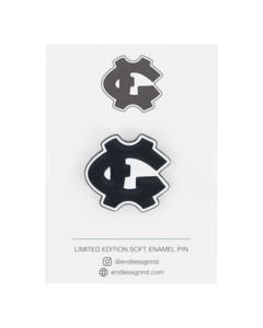 EG NC LOGO ENAMEL PIN WHT/BLK