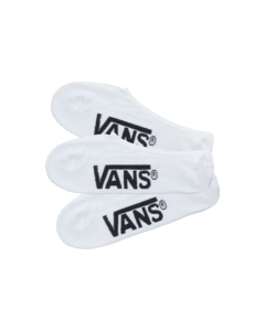 VANS CLASSIC SUPER NO SHOW 3/PK SOCKS 9.5-13 WHITE