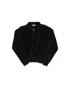 VANS WOMANS RILEY POLO VELOUR POLO CREW LS M-BLACK