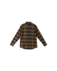 DW JEFFERSON FLANNEL L/S S-DARK GREEN PLAID