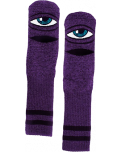 TM SECT EYE HEATHER CREW SOCKS PURPLE 1pr