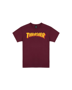 THRASHER STACKED SS S-MAROON