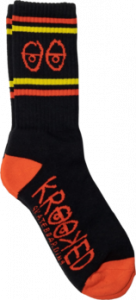 Krooked Eyes Crew Socks - Brick/Red/Yellow