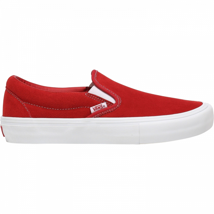 VANS SLIP ON PRO SUEDE RED WHT 8.5