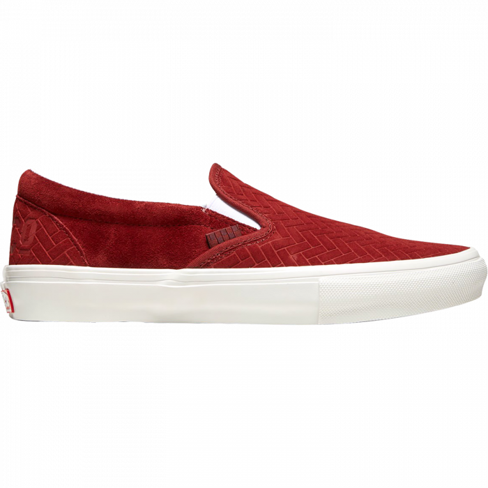 VANS X NJ SKATE SLIP ON BRICK RED WHT 7.5